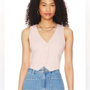 ROLLA’S Dallas Linen Vest in Brûlée